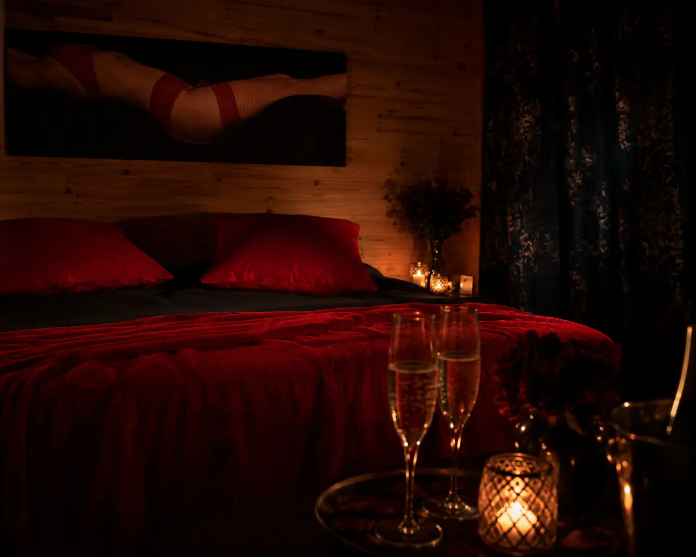 Jacuzzi privatif de la love room Fire Sens en Haute-Saône